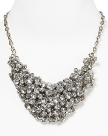 A sparkling cluster of stones lends statement shine to this bib necklace from Aqua.