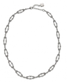 Pave your own brand of fashion with this shimmering station necklace from Lauren Ralph Lauren. The diamond-linked design shines with crystal accents. Crafted in rhodium-plated brass. Approximate length: 18 inches + 2-inch extender.