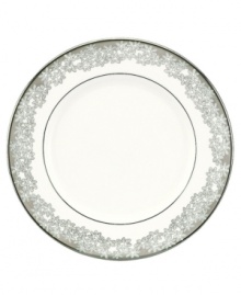 Fresh as a daisy. Fields of freeform blossoms edged in polished platinum embellish the striking white Silver Bouquet salad plates. A classic silhouette in bone china balances the contemporary florals, delivering timeless elegance to every meal and occasion. Qualifies for Rebate