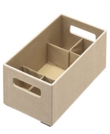 There's so much more in store. Perfectly complementing your space, this innovative and durable box looks good & organizes great with flex dividers that customize the interior to sort and order your belongings. The dividers simply pop open when you need them and pop back when you don't, creating order that makes it easy to find what you're looking for.