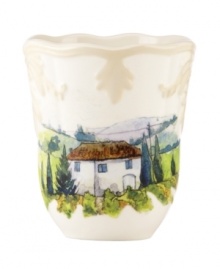 Lenox combines the vintage style of Butler's Pantry dinnerware with a quaint Italian landscape in the utterly charming Tuscan Sun accent mug. An elegant classic for casual dining with a raised leaf design and fluted edge in creamy shades of ivory. Qualifies for Rebate