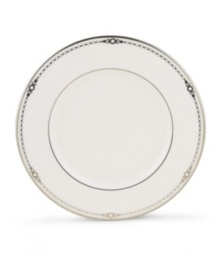 Combining elements both modern and vintage, the understated Pearl Platinum collection is designed to mimic a strand of lustrous pearls. With imitation pearl accents and platinum rims on fine bone china. Qualifies for Rebate