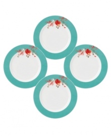 Make any meal sing with these irresistible dessert plates. A splash of bright watercolor-inspired birds and florals adorn bone china. Built for lasting luster and strength, the Chirp collection of dinnerware and dishes from Lenox goes from oven to freezer to dishwasher to the table. Qualifies for Rebate