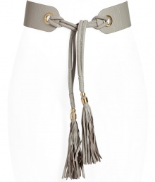 Cinch your look in style with this ultra-luxe obi style tie belt from Diane von Furstenburg - Obi style, bead and tassel-detailed, gold-tone hardware - Style with a slinky evening dress or tie around your favorite cardigan for an amped up day look