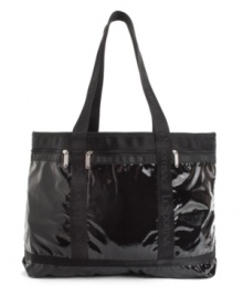 LeSportsac's chic, all-black patent tote makes the perfect travel companion no matter the destination.