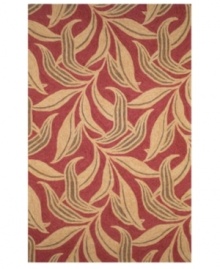 The Promenade Leaf area rug infuses contemporary leaf graphics with rich color, creating subtle, exotic appeal for the modern home. Neutral and warm tones make this pattern accessible to any room décor and its hand-tufted detailing makes it durable enough to withstand heavy traffic, indoors or out.