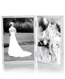 Reflect on your past. With a classic edge of ridged silver plate, the Cascade double invitation frame from Martha Stewart Collection lends quiet elegance to wedding-day memories.