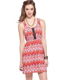 Go chic in this chevron-print dress from Material Girl! Pairs great with boots or flats for a day look that's totally graphic.