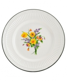 Mikasa refreshes a classic with country blooms in the Italian Meadow salad plate. Do-it-all stoneware is embossed and banded for an elegant look that also complements neoclassical Italian Countryside dinnerware.