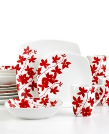 Made of microwave and dishwasher-safe porcelain, Gloria dinnerware set by 222 Fifth is convenient as it is beautiful. With an eye-catching red vine on a pristine white background, they will be charming accompaniments to your casual meals.