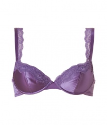 Bring luxe appeal to your everyday with this ultra-stylish bra from It Brit designer Stella McCartney - Underwire, padded demi-cups, lace-detailed wide adjustable straps, back hook and eye closure, lace trim - Perfect under any outfit or paired with matching panties for stylish lounging