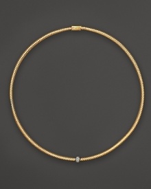 A single diamond station shines on this 18K gold mesh necklace from Roberto Coin.