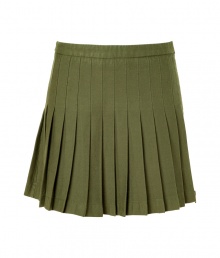 Inject schoolgirl chic into your casual look with this asset-baring pleated skirt from McQ Alexander McQueen - Mini-silhouette, fitted waist, full pleated skirt, exposed side zip closure - Wear with an oversized blouse, opaque tights, a leather jacket, and ankle boots