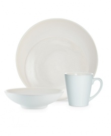 With clean lines and shades of white, the Kealia place settings dish out casual fare with modern elegance, plus all the convenience of dishwasher- and microwave-safe stoneware. From Noritake's collection of white dinnerware.