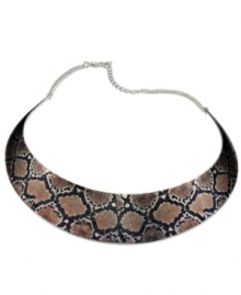 Animal attraction. Snakeskin stars in this collar statement necklace from Style&co. Crafted from silver tone mixed metal, it's perfect for a night out in the urban jungle. Approximate length: 9-1/2 inches.