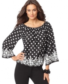 Sunny Leigh mixes polka dots and lovely lace for a peasant top with a fresh perspective!