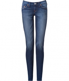 With their cool indigo wash and flattering silhouette, True Religions skinny jeans are a wardrobe staple - Classic five-pocket style, button closure, belt loops - Slim fit - Wear with practically anything for a trend-right look