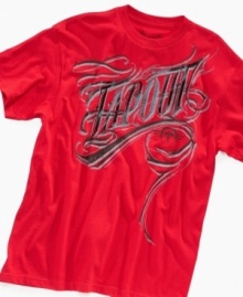 Decorated with a cool logo graphic, he'll rock this Tapout tee with pride.