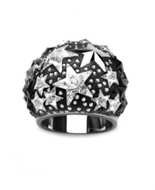 Star gazing: You won't be able to take your eyes off of Swarovski's dazzling crystal star dome ring! Wear it as a conversation piece at a cocktail party, or just to add pizzazz to your everyday look. Made in ruthenium tone mixed metal. Size 7.