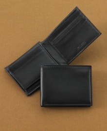 A sophisticated choice, this expandable leather passcase wallet from Tasso Elba combines classic style with modern convenience.