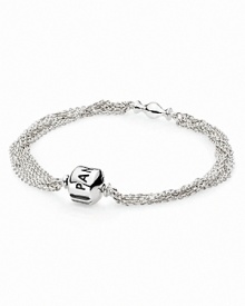 Make a bold statement in PANDORA's sterling silver multi-strand bracelet, an ideal display for a single beloved clip.