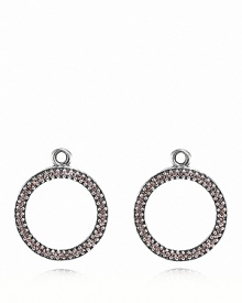 Sterling silver hoop charms studded with tourmaline cubic zirconia make for a sparkling addition to your PANDORA earring collection. Compatible with both french wire and hoop styles.