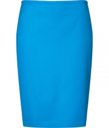 Sleekly sophisticated, Hugos bright wool skirt is a workwear must - Hidden back zip, kick pleat - Tailored fit - Pair with a silk blouse and blazer or a cashmere pullover and leather jacket