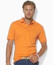 Ralph Lauren's iconic pony enriches a relaxed-fitting short-sleeved polo crafted from soft cotton interlock.