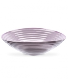 Celebrated chef and writer Sophie Conran introduces dinnerware designed for every step of the meal, from oven to table. A ribbed texture gives this mulberry Portmeirion salad bowl the charm of traditional hand-thrown pottery.