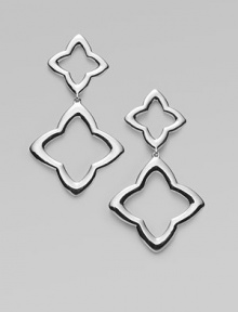 From the Quatrefoil Collection. A beautiful, geometric style with graduated quatrefoils in sterling silver. Sterling silverLength, about 2Post backImported 