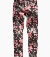 Just for her are these sweet, cheery, and all over printed floral jeans by Baby Phat.