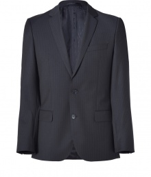 Infuse your office attire with sleek, sophisticated style by adding this blazer from Hugo to the rotation - Notched lapel, long sleeves, buttoned cuffs, double buttoned front, front flap pockets, double back vent - Modern slim fit - Team with shirts and favorite jeans, or with matching trousers and sleek brogues