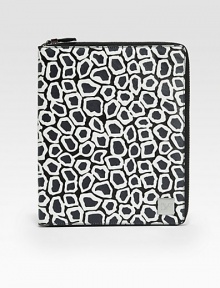 A bold printed leather design that zips around your iPad® for a stylish cover.Printed leatherZip-around closureTwo inside open pockets8½W X 10H X 1DImportedPlease note: iPhone® not included.