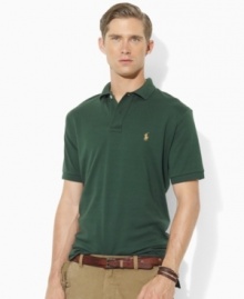 An iconic short-sleeved polo shirt is cut for a classic fit in smooth, soft cotton interlock.