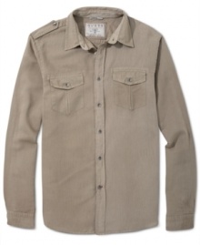 Add this military-inspired shirt from Guess to your rotation of fall-weather wear.