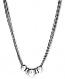 Understated elegance. Nine West offers this frontal necklace crafted from silver tone mixed metal to offer the perfect style complement for any occasion. Approximate length: 18 inches + 2-inch extender.