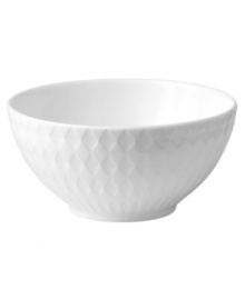 Make a lasting impression with Jasper Conran. More than whiteware, this Diamond Embossed bowl features a textured geometric pattern and sleek silhouette in Wedgwood bone china for easy, everyday refinement.