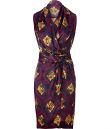 Work this seasons penchant for prints into your polished daytime look with Sophie Theallets immaculately crafted silk wrap dress, an easy-chic choice both feminine and incredibly elegant - Shawl collar, sleeveless, self-tie sash around the waist - Softly tailored fit - Wear with sleek leather accessories and statement jewelry