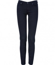 Set the foundations for cool daytime looks with Seven for all Mankinds figure-hugging Second Skin jean leggings - Classic five-pocket style, button closure, zip fly, signature embroidered back pockets - Mid-rise, extra form-fitting - Pair with a light cashmere pullover and flats, or a tunic top and statement ankle boots