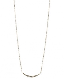 Stay ahead of the curve. Fossil's crescent necklace is crafted from gold-tone stainless steel with sparkling black accents giving it a a radiant touch. Approximate length: 16 inches + 2-inch extender.