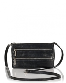 Go rocker chic with Hobo's zipper-detailed leather crossbody bag.