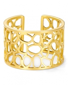 T Tahari Essentials Worn Gold Filigree Cuff Bracelet