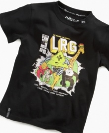 He can have a style breakthrough with this fresh LRG graphic tee.