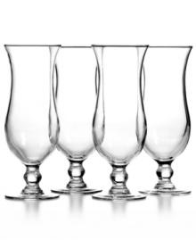 Everything you want in a glass, Luminarc hurricane glasses feature smooth curves and short stems in clear glass to accentuate and keep mixed drinks cool.