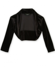 A long-sleeve velvet shrug from BCX will complete her sweet, on-the-go style.