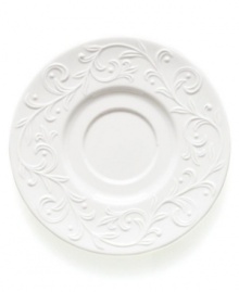 An elegant white-on-white dinnerware pattern featuring an embossed vine motif and interior glaze, the Opal Innocence Carved collection of dinnerware and dishes gets your table set for refined dining every day. Qualifies for Rebate