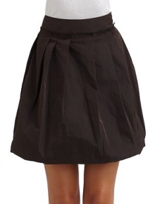 THE LOOKBanded waist Side zip closure Pleated details Fully lined Slight bubble hemTHE FITA-line silhouette About 18 long THE MATERIALPolyesterCARE & ORIGINDry clean Imported