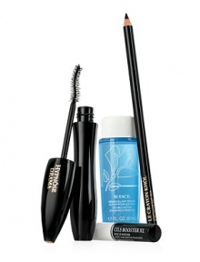 Create your most eye-catching beauty. Starring Hypnôse Drama Mascara, the height of dramatic lash volume. The full contact brush, with its S-shaped curve, grasps and loads lashes for a fanned out, full body fringe. Gift set contains: Hypnose Drama Instant Full Body Volume Mascara in Excessive Black 0.22 oz., Cils Booster XL Super-Enhancing Mascara Base 0.07 oz., Le Crayon Khol Eyeliner in Black Ebony 0.07 oz., Bi-Facil Double-Action Eye Makeup Remover 1.7 oz.. 