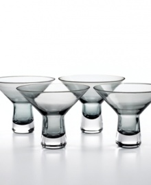 More than just drinking glasses, the Grey Cool martini glasses set lends stylish flair to any casual setting. With a footed design and subtle tint in dishwasher-safe glass, they're a dream for modern tables.