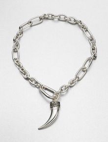 EXCLUSIVELY AT SAKS. A sterling silver link chain design with an exotic marcasite accented tusk pendant that is a celebration of the founding years of this brand. Sterling silverMarcasiteLength, about 17.75Pendant size, about 1.75Concealed closureMade in Italy 